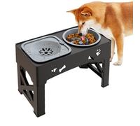 Cat Feeder Water Dispenser, Anti Slip Food Bowl, 16.93x9.57x3.23 inchesPet Waterer Feeding Supplies, Sturdy and Easy to Clean for Small Medium Animals, Kittens, Puppies