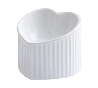 Cat Feeding Bowls, Inclined Elevated Heart Shape Slanted Pet Food Dish, Shallow Porcelain Feeder for Small to Medium Cats, Ergonomic Design Reduces Neck Strain and Enhances Eating Comfort 14x12cm