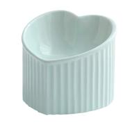 Cat Feeding Bowls, Inclined Elevated Heart Shape Slanted Pet Food Dish, Shallow Porcelain Feeder for Small to Medium Cats, Ergonomic Design Reduces Neck Strain and Enhances Eating Comfort 14x12cm