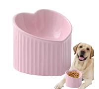 Cat Feeding Bowls, Medium Heart Shape Shallow Slanted Food Water Dish
