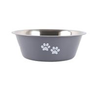 Cat Feeding Bowls, Stainless Steel Pet Food Bowl, High Capacity Dog Bowl, Printed Design, Non Slip Base, Sturdy Metal Construction, Indoor Use, Easy to Clean, Food and Water