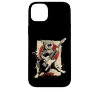Cat Feline Guitarist Guitare Japonaise Vintage Anime Coque pour iPhone 14 Plus