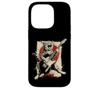 Cat Feline Guitarist Guitare Japonaise Vintage Anime Coque pour iPhone 14 Pro