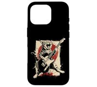 Cat Feline Guitarist Guitare Japonaise Vintage Anime Coque pour iPhone 16 Pro