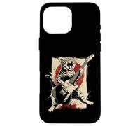 Cat Feline Guitarist Guitare Japonaise Vintage Anime Coque pour iPhone 16 Pro Max