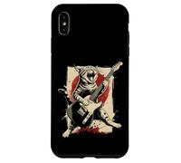 Cat Feline Guitarist Guitare Japonaise Vintage Anime Coque pour iPhone XS Max