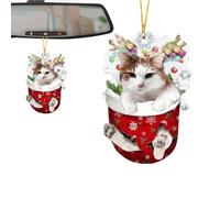 Cat Figurine | Tree Decorations Hanging | Cats Acrylic Ornament Festival Party Treee Pendant Decoration | Suitable for Keychain, Bag, Car Rearview Mirror Pendants