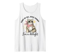 Cat First of All Jesus Thinks I'm A Delight Religiious Women Débardeur