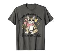 Cat First of All Jesus Thinks I'm A Delight Religiious Women T-Shirt