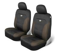 Cat® Flexfit™ Lot de 2 Housses de siège Avant pour Voitures, camions et SUV, Housses de siège Avant compatibles avec airbag pour SUV et Accessoires de Housses de siège, Noire et Beige