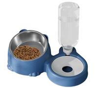 Cat Food and Water Bowl Set Raised Tilted Feeding Bowls Anti Spill Stainless Steel Dish with Automatic Hydration Container Balanced Pet Feeding Gear | Improved Access Aiding Healthy Hydration