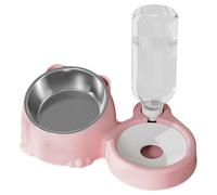 Cat Food and Water Bowl Set Raised Tilted Feeding Bowls Anti Spill Stainless Steel Dish with Automatic Hydration Container Balanced Pet Feeding Gear | Improved Access Aiding Healthy Hydration