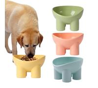 Cat Food Bowl, 4 Piece Elevated Feeder, Elephant Leg Design, 13.8x13.4x9cm, Slanted Neck Guard Dish, Reduces Strain While Eating, Perfect for Cat and Small Dog Food Or Water