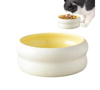 Cat Food Bowl, Ceramic Pet Feeding Dish Microwave Safe, Raised Non Slip Dog Water Bowl with Wide Opening, Heavy Weighted Kitten Meal for Home, Indoor and Outdoor