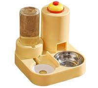 Cat Food Dish with Water Bottle, Pets Water and Food Bowl Set, Feeder Dish with Bell, Pet Feeder and Waterer Set for Small Cat Or Dog,Pet Feeder Dish with Water Bottle, Cat Food and Water Bowl Set