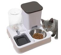 Cat Food Dispenser, Auto Cat Feeder, Cat Food and Water Distributeur Set 2 en 1 Non Slip Pet Feeder, Portable Automatic Feeders, Pet Supplies for Small Medium Large Breed Cats, Convenient Pet Feeding