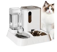 Cat Food Dispenser Automatic, Transparent Automatic Water and Food Feeder, PP Anti-Slip Large Capacity Pets Feeding Supplies, Easy Installation for Pet Shop, Home, Cattery, and Indoor, 30x30x26cm