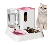 Cat Food Dispenser Automatic, Transparent Automatic Water and Food Feeder, PP Anti-Slip Large Capacity Pets Feeding Supplies, Easy Installation for Pet Shop, Home, Cattery, and Indoor, 30x30x26cm