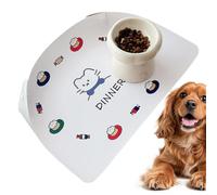 Cat Food Mat - PU Leather, 17.71 inches Non Slip Spill Proof Feeding Pad with Raised Edge | Dog Water Bowl Mat Tray for Puppies, Kittens, Indoor Home, Travel, Floor Protection