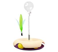Cat Food Toy, Kitten Feather Toy, Cat Food Ball Dispenser, Multifunctional Feeder Toy, Interactive Ball Cat Puzzle Feeder, Easy to Use, Portable for Indoor Cats