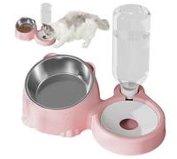 Cat Food Water Bowl Set - Tilteded Feeding Dishes with Automatic Water