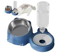 Cat Food Water Bowl Set - Tilteded Feeding Dishes with Automatic Water