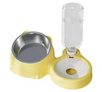 Cat Food Water Bowl Set - Tilteded Feeding Dishes with Automatic Water