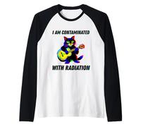 Cat Funny I Am Contaminated with Radiation Ironic Meme Manche Raglan