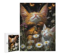 Cat Garden Dreamscape -1 Puzzle 1000 Pièces Educa Jouet en Bois Cadeau Unique Décoration Intérieure Jeu Éducatif Challenge Toy Adultes Et Enfants À Partir De 14 Ans 500 PCS