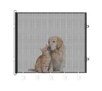 Cat Gate Retractable Safety Mesh, No-Drill Pet Barrier, Small Medium Large Breeds, Baby Childproof Gates for Bunny, Kitten, Dog, and Indoor Animal Safety, 43.31x30.71 inches