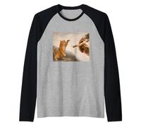 Cat God Creation of Adam Meme - Chat Lover Kitten Owner Kitty Manche Raglan