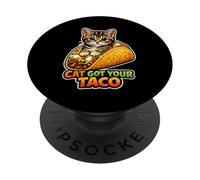 Cat Got Your Taco Nourriture Amusante pour Chat PopSockets PopGrip Adhésif