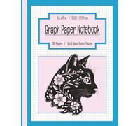 Cat Graph Paper Composition Notebook - 5x5 Quad Ruled | Turquoise & Pink with Flowers: Graphing Paper for Math, Science, Art, Journaling & Handwriting ... Adults | 110 Wide Ruled Pages, 8.5x11 in.