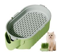 Cat Grass Planting Box, Indoor Hydroponic Pot Cat, Soil Less Watering Hollow Container, Easy to Use Novelty Pet Snack Grower, Multifunction for Window Sill, Courtyard Or Home Décor