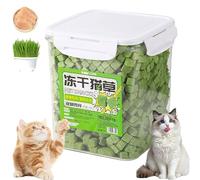 Cat Grass Teething Stick, Made of Chicken & Cats Grass for Cat Indoor Teeth Cleaning, Hairball Removal, Dental Care, Increase Appetite (1Bucket(500g))