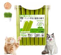 Cat Grass Teething Stick, Made of Chicken & Cats Grass for Cat Indoor Teeth Cleaning, Hairball Removal, Dental Care, Increase Appetite (1Bucket(60pcs))