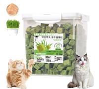Cat Grass Teething Stick, Made of Chicken & Cats Grass for Cat Indoor Teeth Cleaning, Hairball Removal, Dental Care, Increase Appetite (1Bucket(260g))