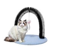 Cat Groomer, Cat Arch Grooming Brushes, PVC Brush, Plush, Velvet Cloth, Wooden Board Scratching Arch Massager with Bristle Tools, for Shedding, Rabbit,and Indoor Pet Care Routine, 36x 9x34cm