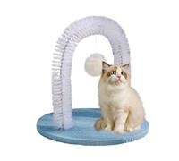 Cat Groomer, Cat Arch Shedding Groomers Indoor Pets, Grooming Rubbing Post Scratching Pad, Massage Brush Hair Remover Pet Toy for Head, Back, and Kitten Care, 13.78 inches