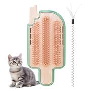 Cat Groomer, Wall Mounted Cat Brush, Soft Massage Comb with Catnip, Corner Scratcher for Kittens and Cats, Home Pet Grooming, Perfect for Reducing Shedding, 16.4x8.4cm