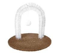 Cat Grooming Arch, Self Groomer Brush, Shedding Tool, Hair Remover with Non Slip Massage Base Scratch Pad for Furniture Protection, Black Arch Toy, 13.78x9.84x12.99 Inches