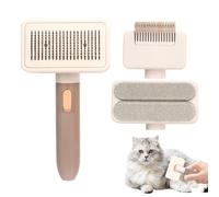 Cat Grooming Brush, Multifunctional Detangle Shedding, 7.48x3.15in Portable Pet Hair Removal Tool, Soft Bristle Self-Cleaning, Gentle Skin Ergonomic Handle for Cats, Dogs