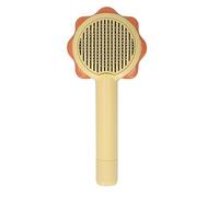 Cat Grooming Brush Self Cleaning Hair Removal Pet Shedding Brush for Long Short Haired Dogs Cats (Yellow)