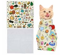 Cat Grooming Wrap,Cat Wrap For Cutting Claws,Self-Adherent Cat Restraints For Grooming,Anti-Scratch Anti-Escape Grooming Bag,Multifunctional Pet Tool (Graffiti, 35cm)