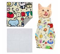 Cat Grooming Wrap,Cat Wrap For Cutting Claws,Self-Adherent Cat Restraints For Grooming,Anti-Scratch Anti-Escape Grooming Bag,Multifunctional Pet Tool (éléphant, 90cm)