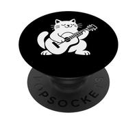 Cat Guitar Music Graphic Funny Feline Apparel PopSockets PopGrip Adhésif