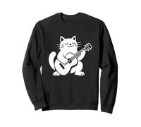 Cat Guitar Music Graphic Funny Feline Apparel Sweatshirt