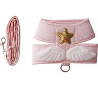 Cat-Gurt-Line-Réglable 4-Saison Universel Mignon Gilet Ailes d'Ange avec 1,5 m de corde de traction pour chaton Rose clair XXL (4-6 kg / 8,8-13,2 lb)
