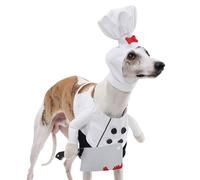 Cat Halloween Costumes, Spooky Kitten Chef, Adjustable Kitten Outfits, Puppy Dress Accessories for Dressing Up Pets at Parties Birthday, Small Medium Large, White Black