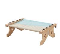 Cat Hammock Bed for Window, Sturdy Wooden and Metal Frame Perch, Easy Mount Seat for Window Sill, Cozy Indoor Sunbathing Lounge for Large Cats and Kittens, 55x38x17.5cm